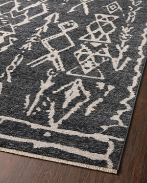 Vance Charcoal / Dove - Angled Corner on Wood (V)