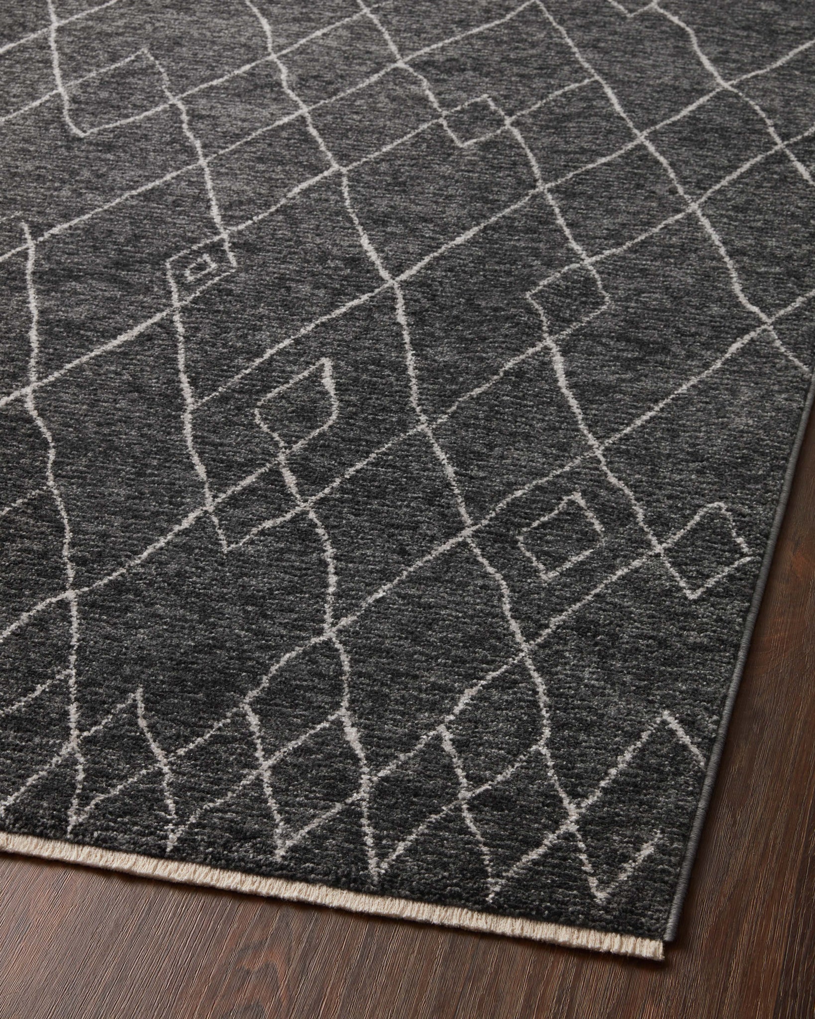 Vance Charcoal / Dove - Angled Corner on Wood (V)