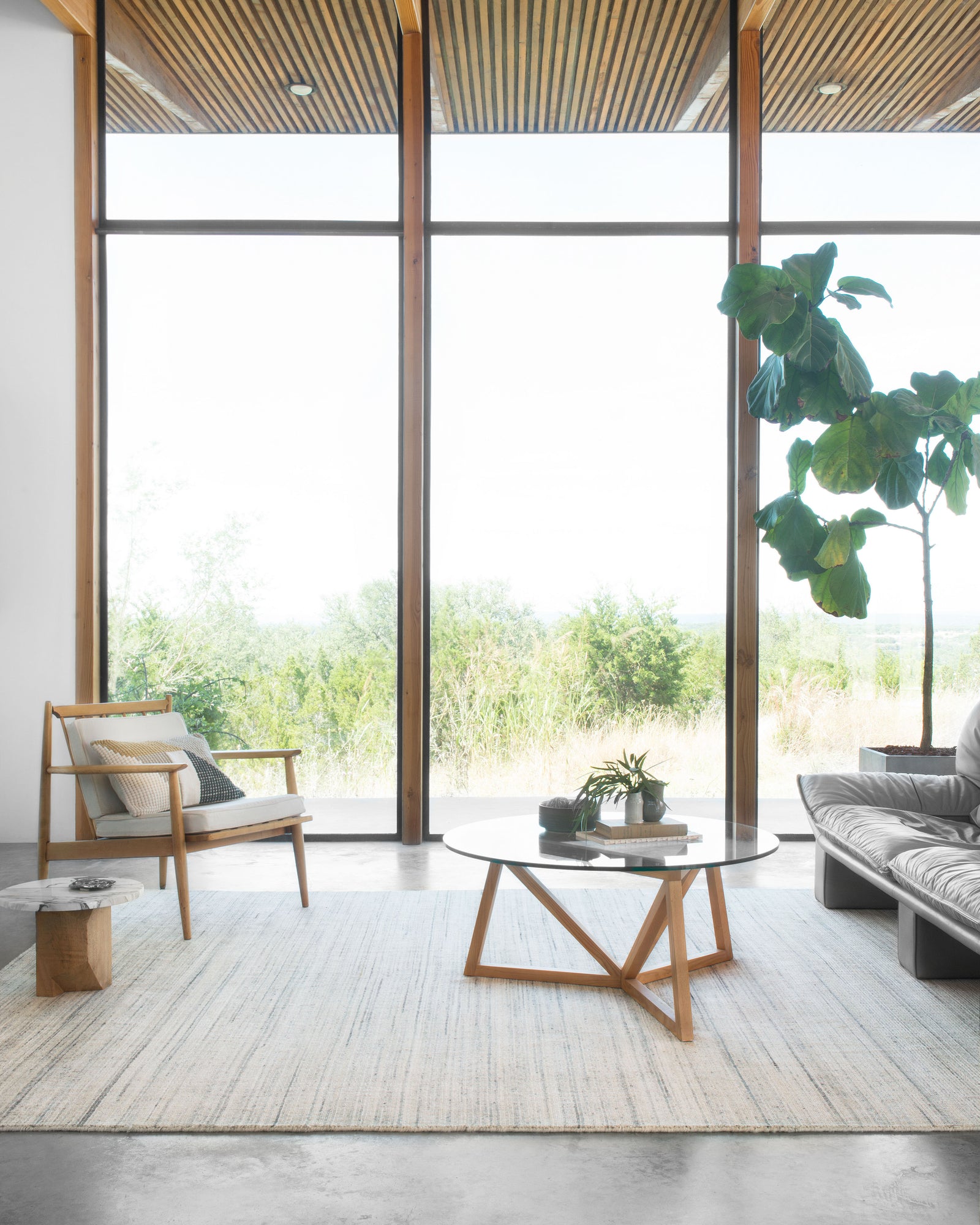 front view of Vaughn Ivory luxury Rug