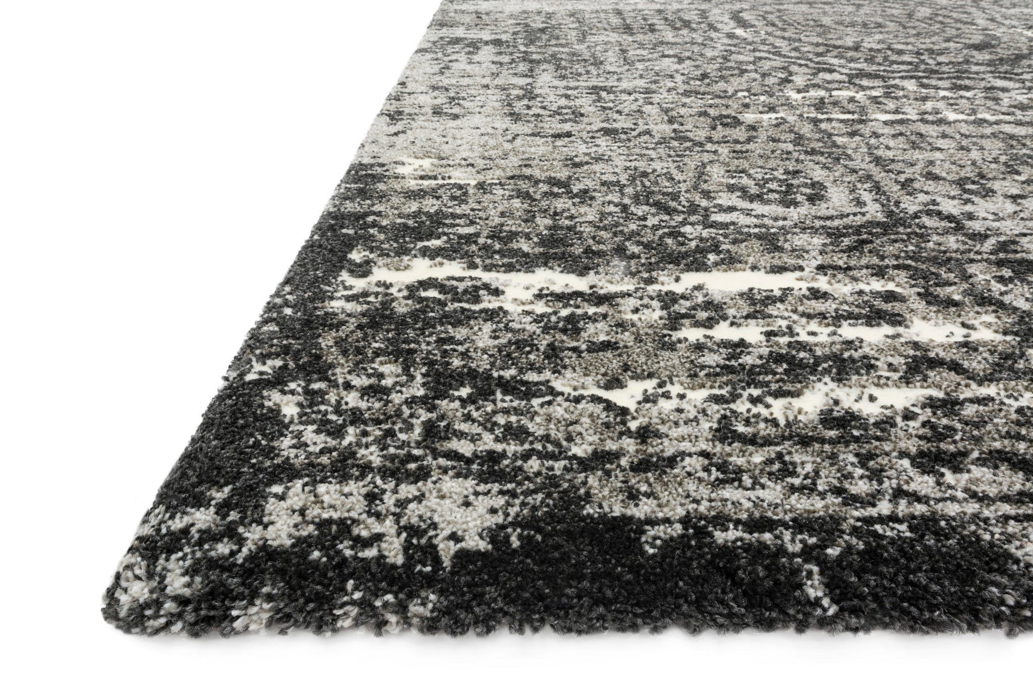 angle view of Viera Graphite / Black luxury Rug