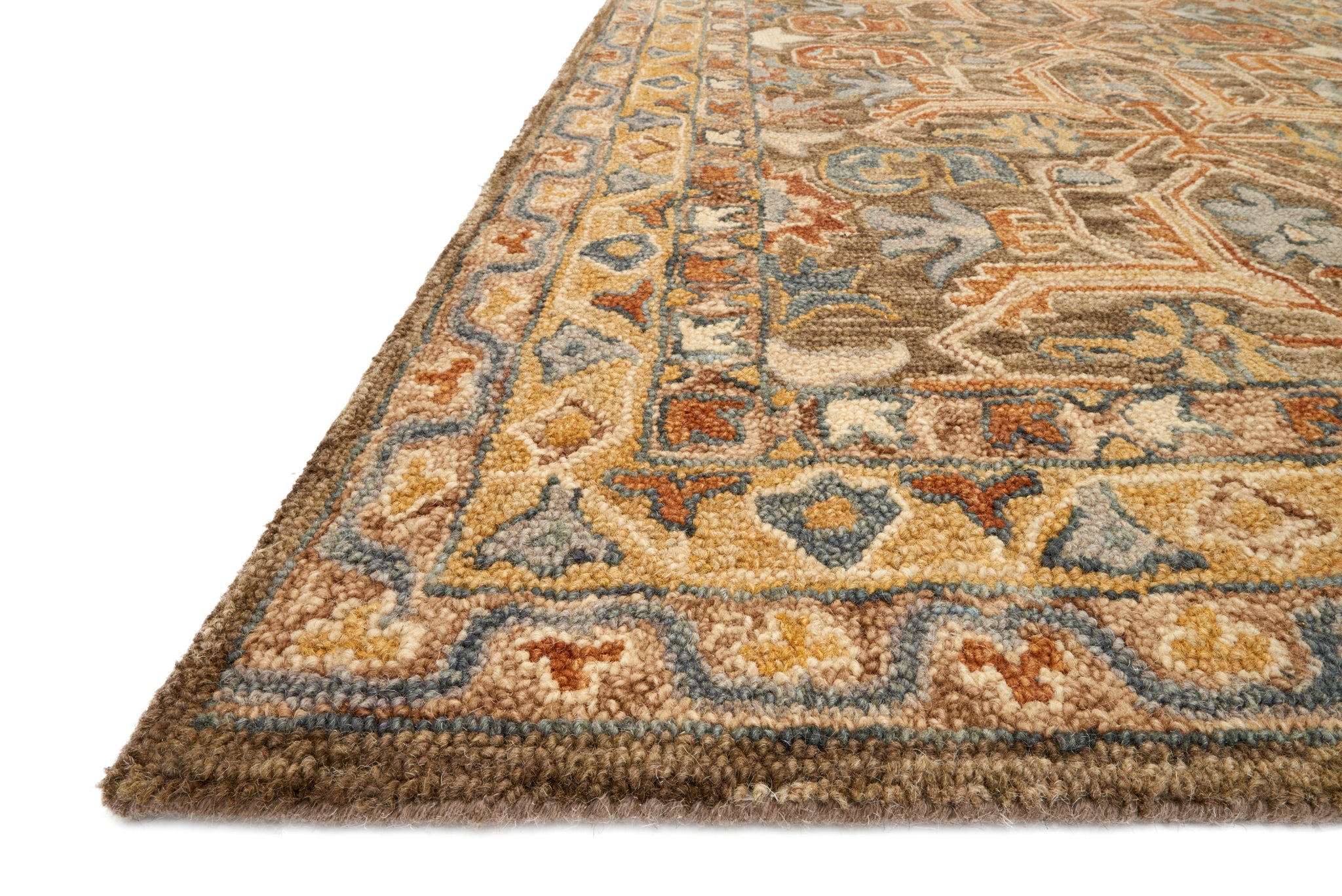angle view of Manfred Charcoal / Dove luxury Rug