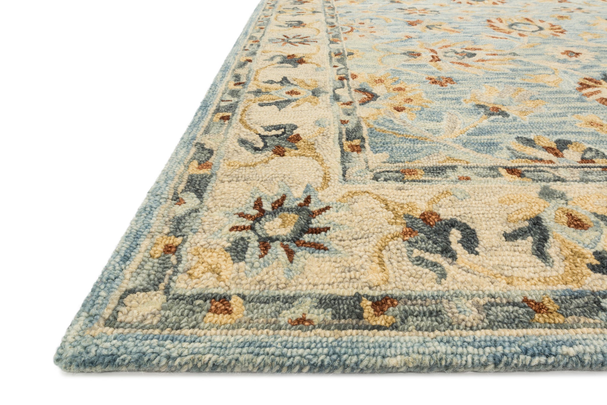 Victoria Lt. Blue / Natural - Rug Corner (H)