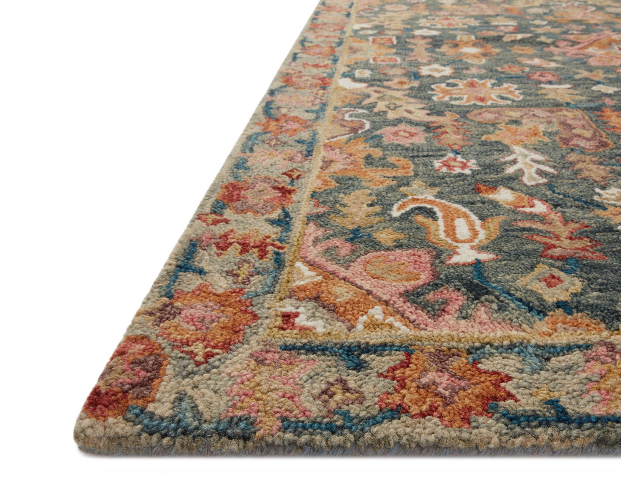 Victoria Navy / Multi - Rug Corner (H)