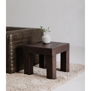 Evander Side Table Rustic Brown