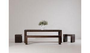 Evander Dining Bench Rustic Brown