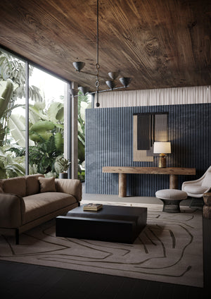 Vishal Chandelier 54" styled in a two-story entry for warm, layered light at Laurie Yapp Home.