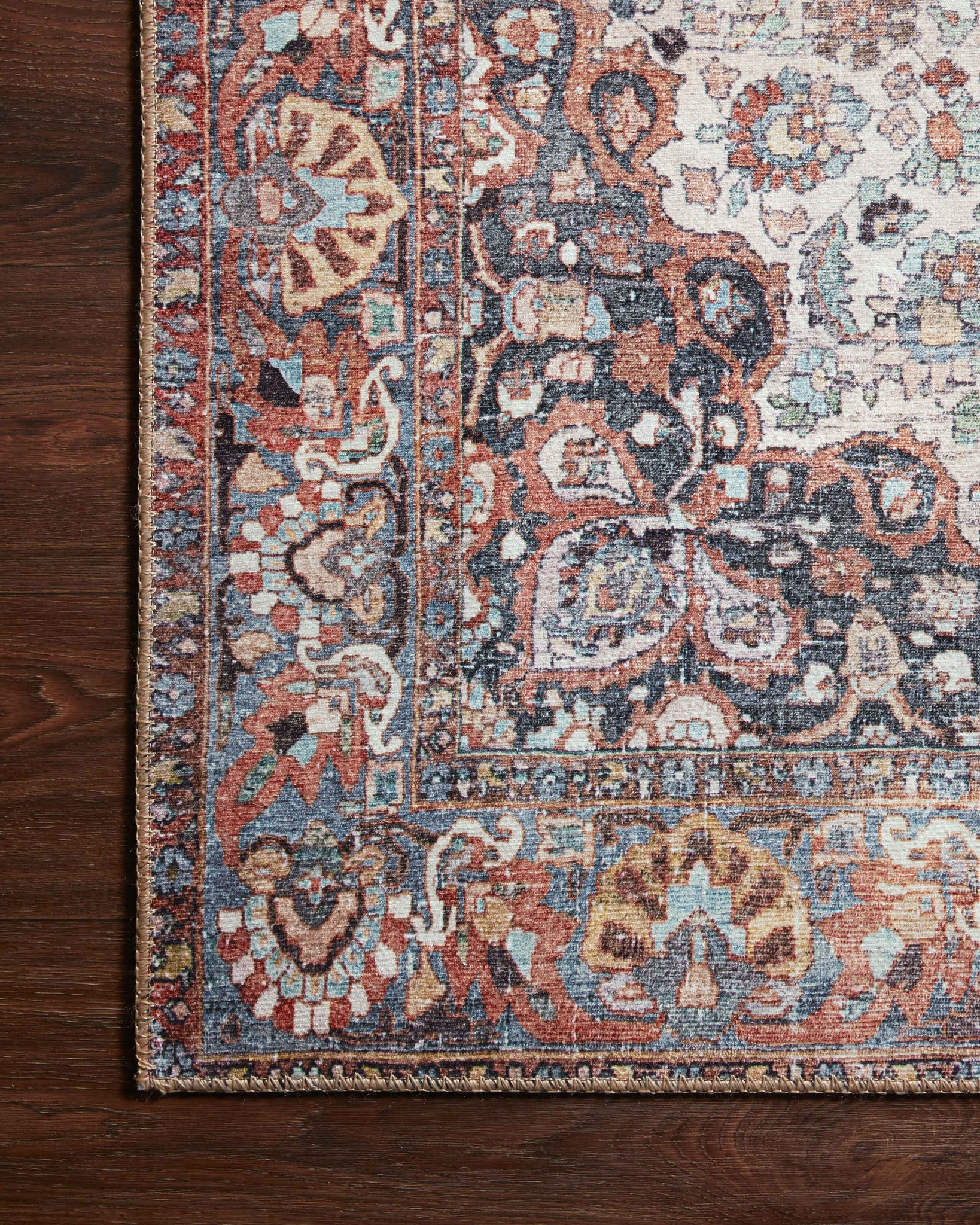 Wynter Red / Multi - Corner on Wood (V)