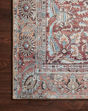 Wynter Tomato / Teal - Corner on Wood (V)
