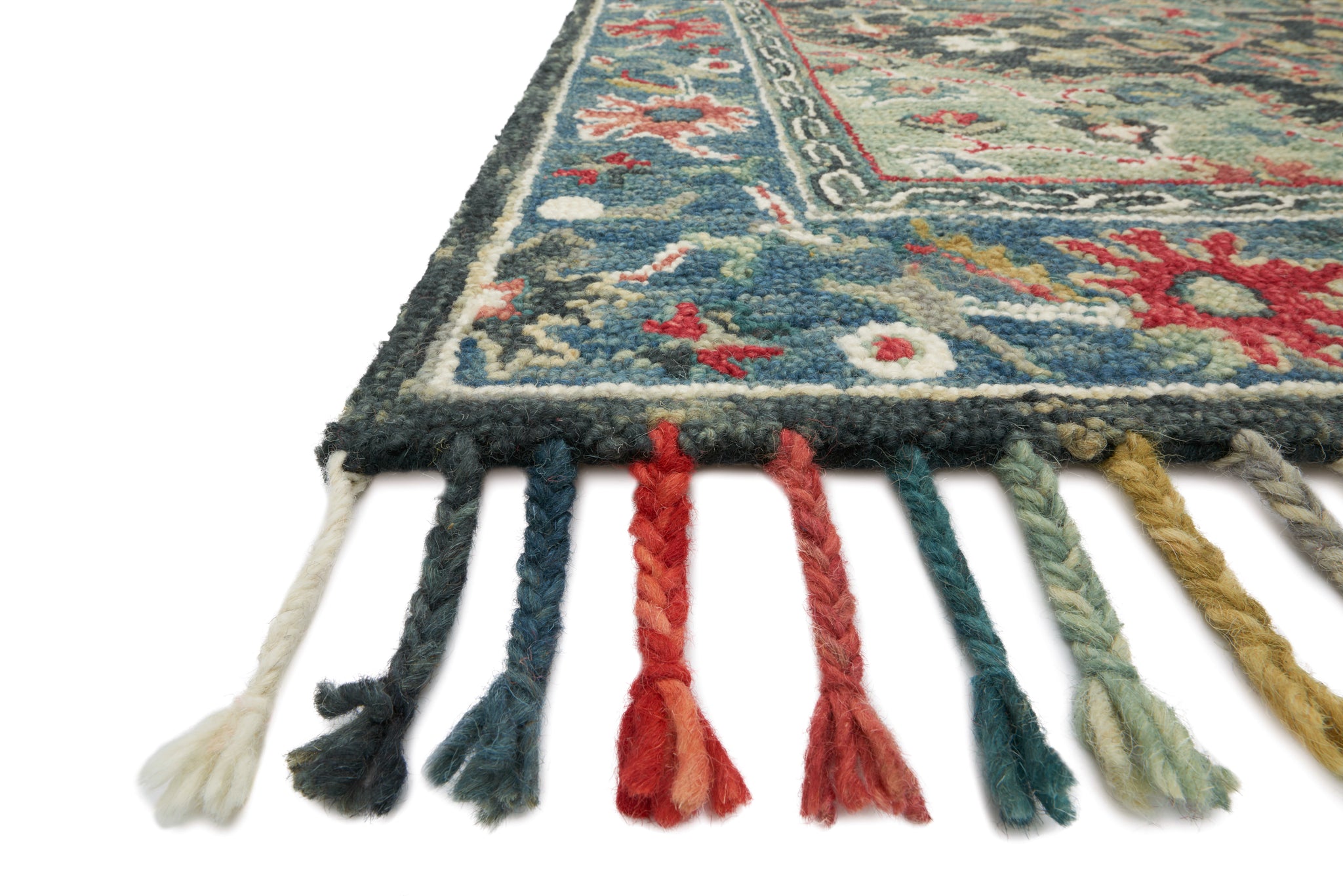 angle view of Zharah Navy / Blue luxury Rug