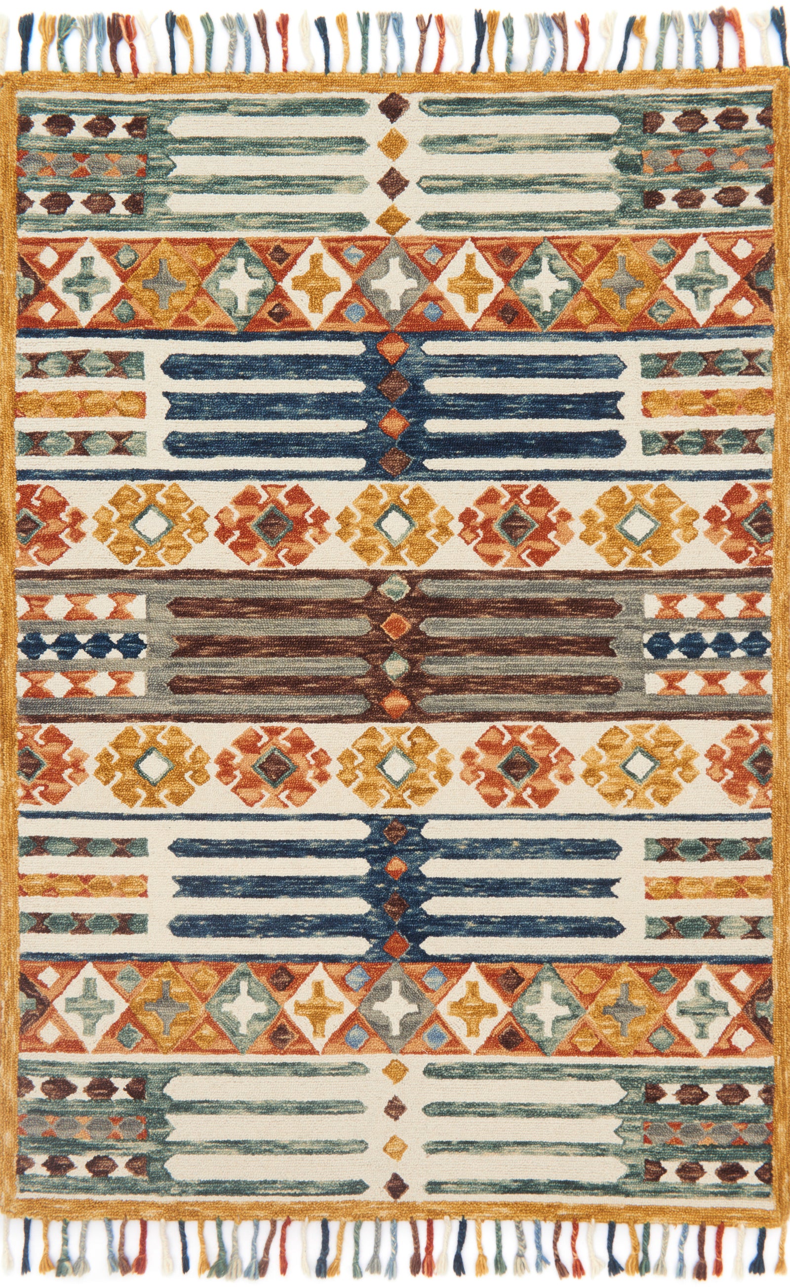 front view of Zharah Santa Fe Spice luxury Rug