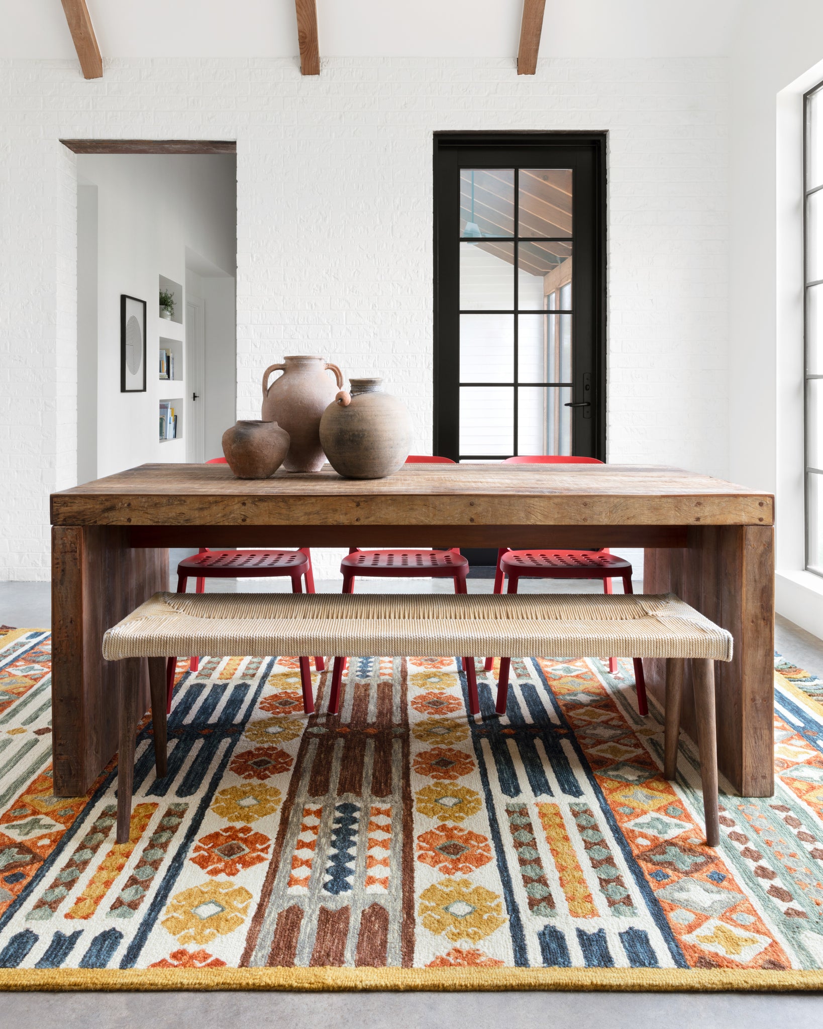 angle view of Zharah Santa Fe Spice luxury Rug