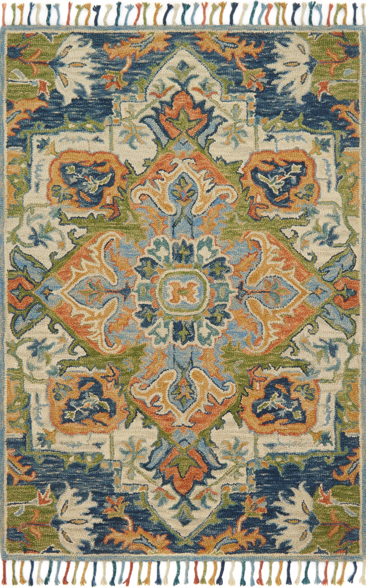 front view of Zharah Blue / Multi luxury Rug