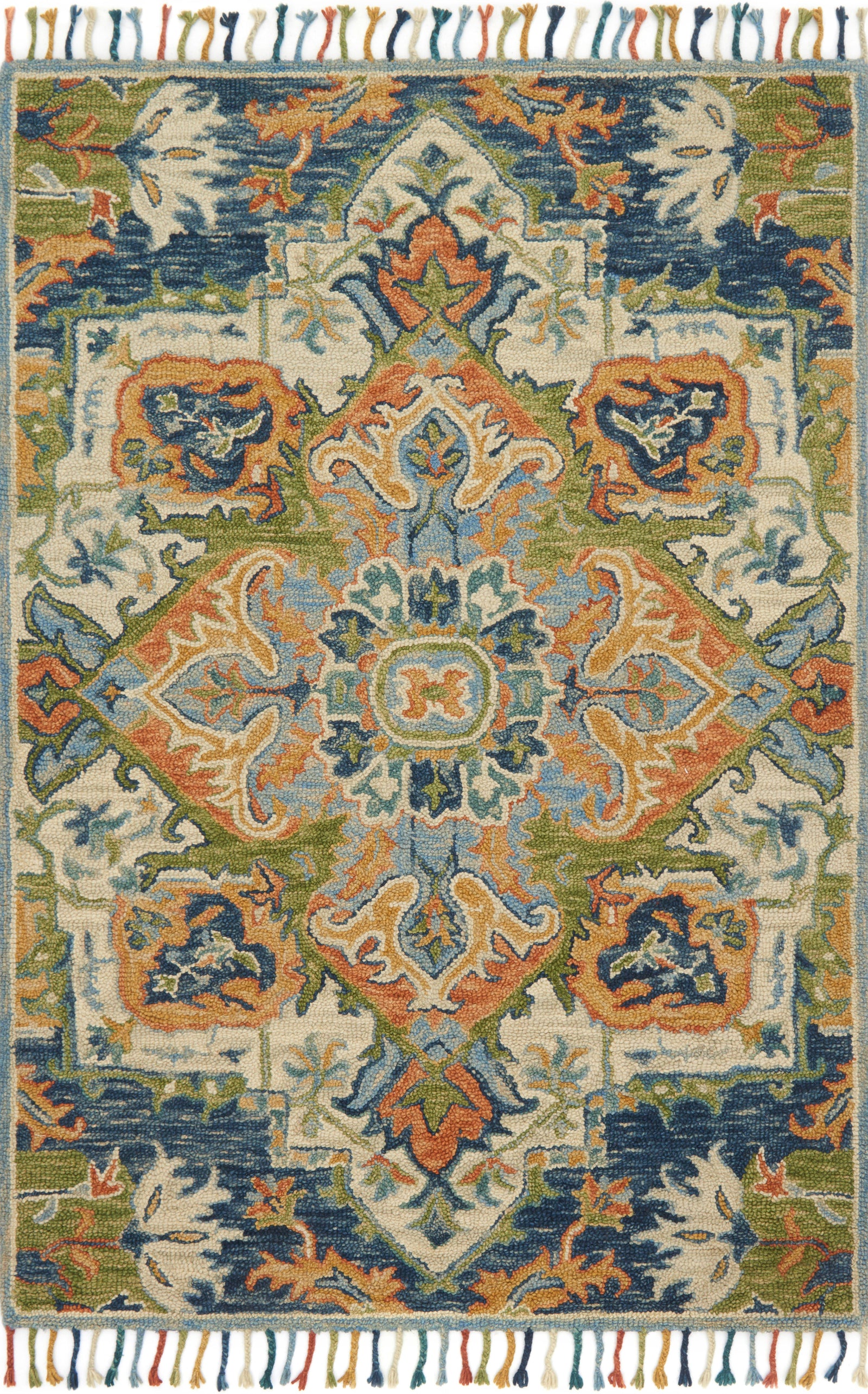 front view of Zharah Blue / Multi luxury Rug