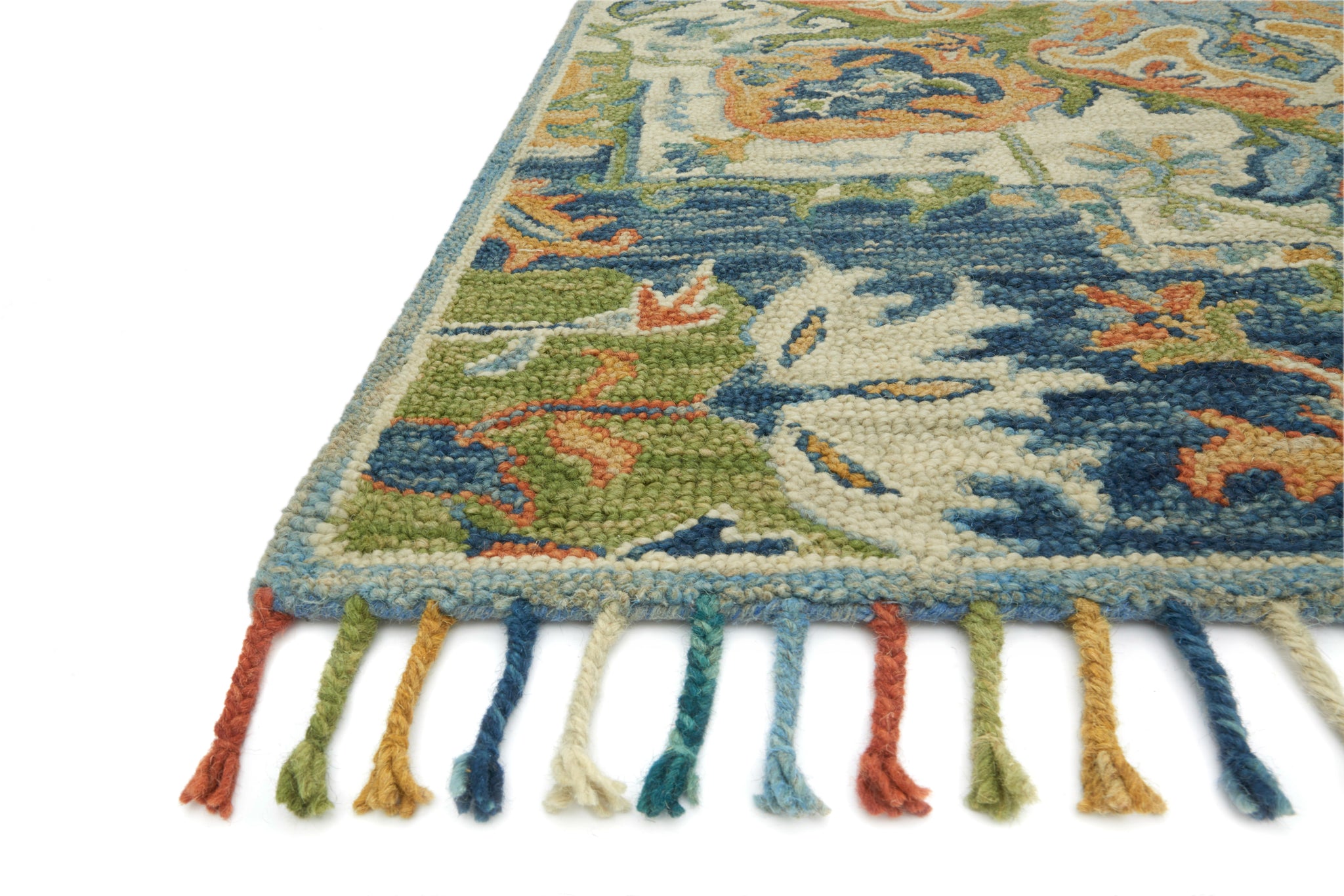 angle view of Zharah Blue / Multi luxury Rug