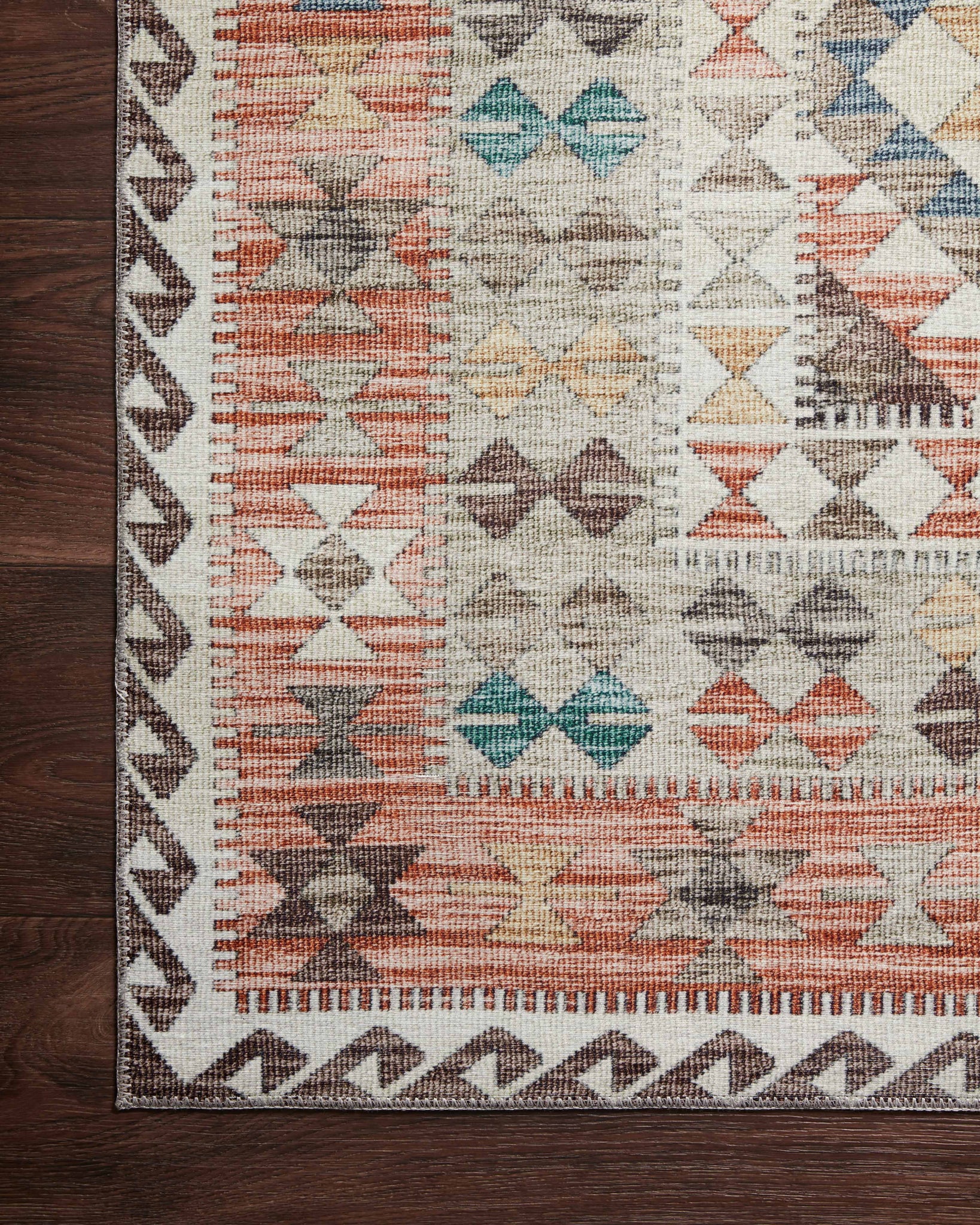 Zion Ivory / Multi - Corner on Wood (V)