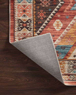 Zion Red / Multi - Corner on Wood Flipped (V)