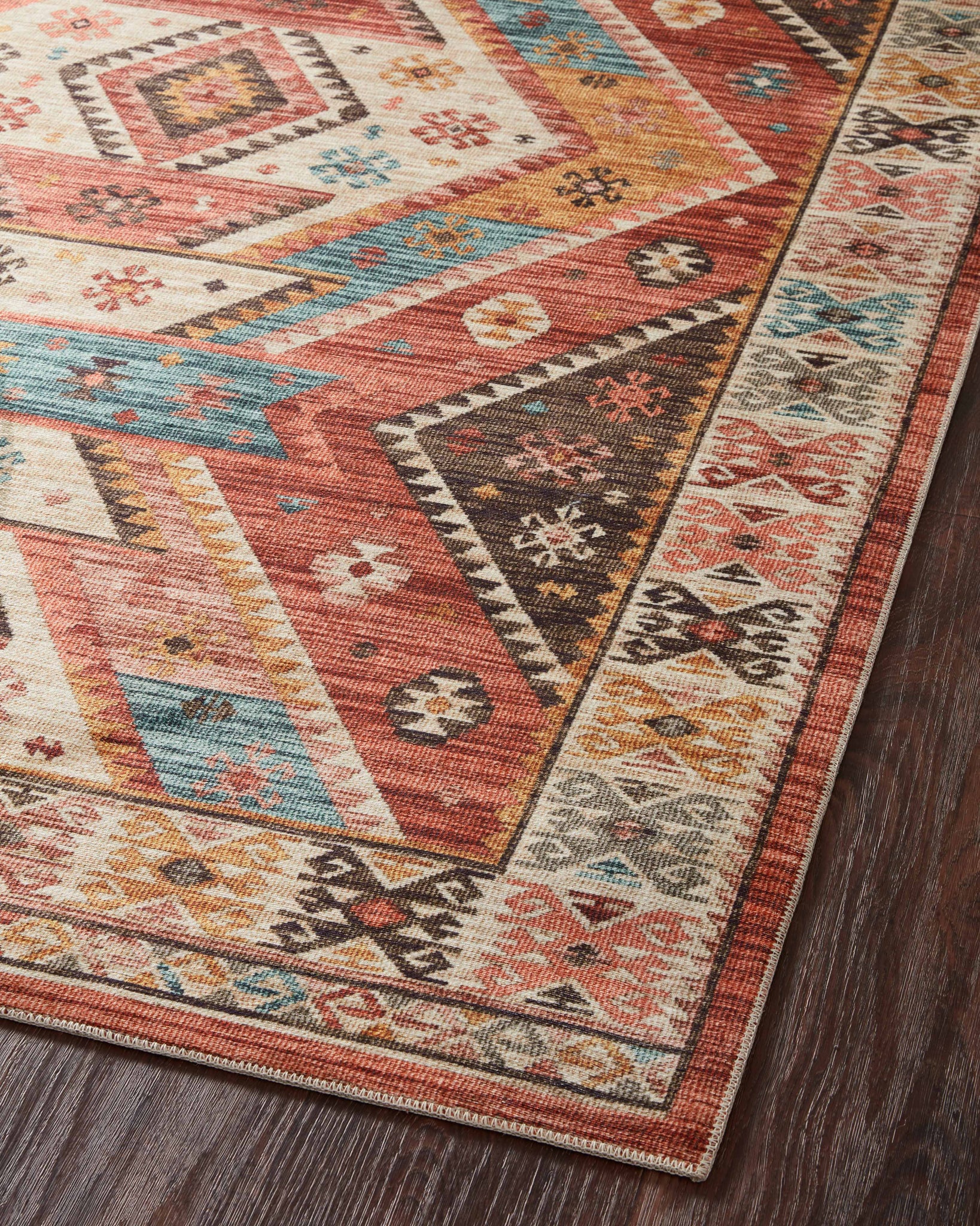 Zion Red / Multi - Angled Corner on Wood (V)