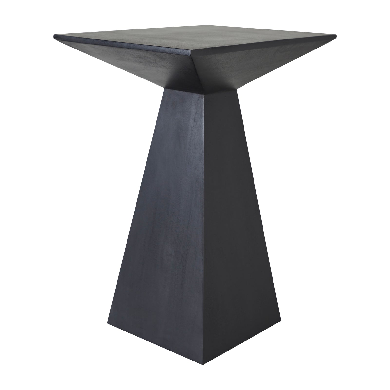 Moulin Side Table in black, featuring a geometric design with a tapered base.
