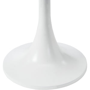 Alina Table base in white, showcasing the smooth, rounded pedestal design.