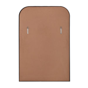 Back view of Dovima Wall Mirror showing a brown backing and mounting hardware.