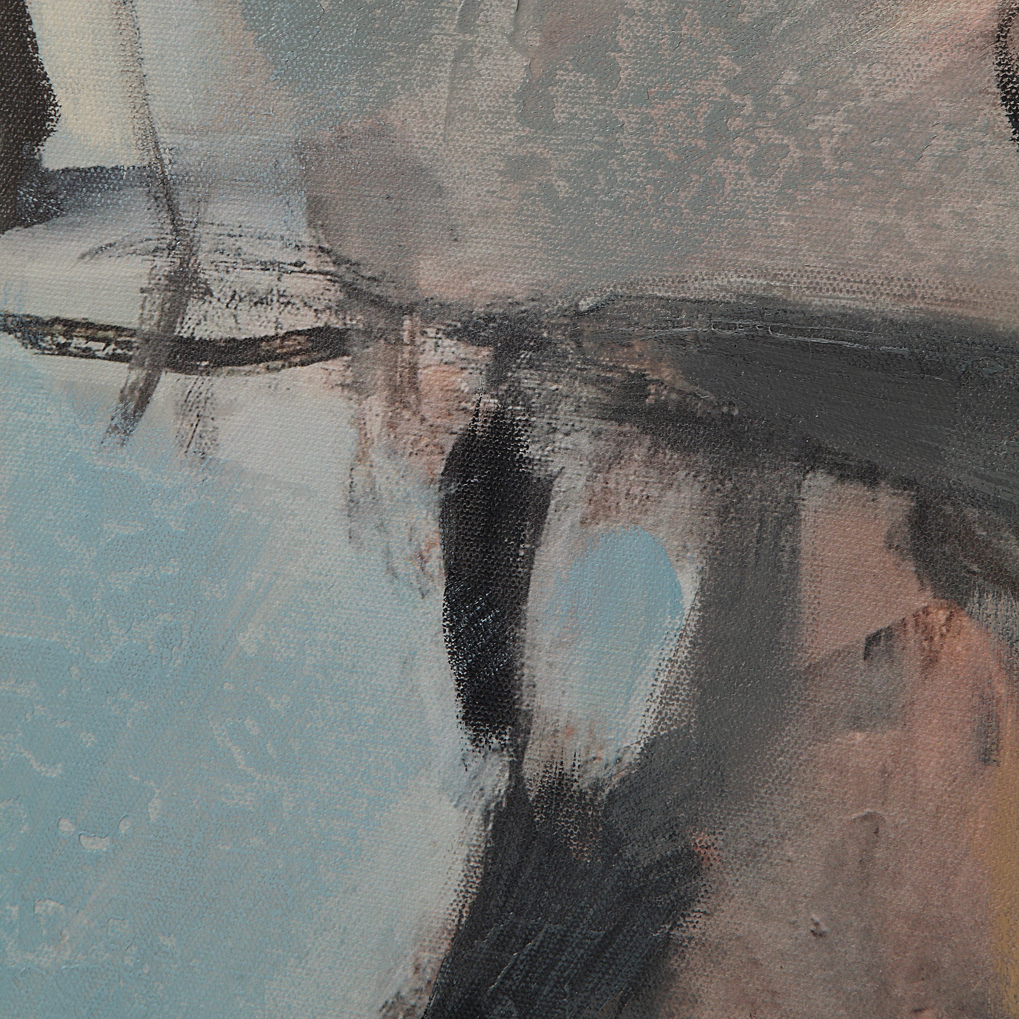 Close-up of Roseline Canvas Art highlighting the brush strokes and color details