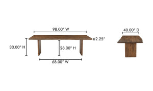 lifestyle view of Lila Large Dining Table Brown luxury Table