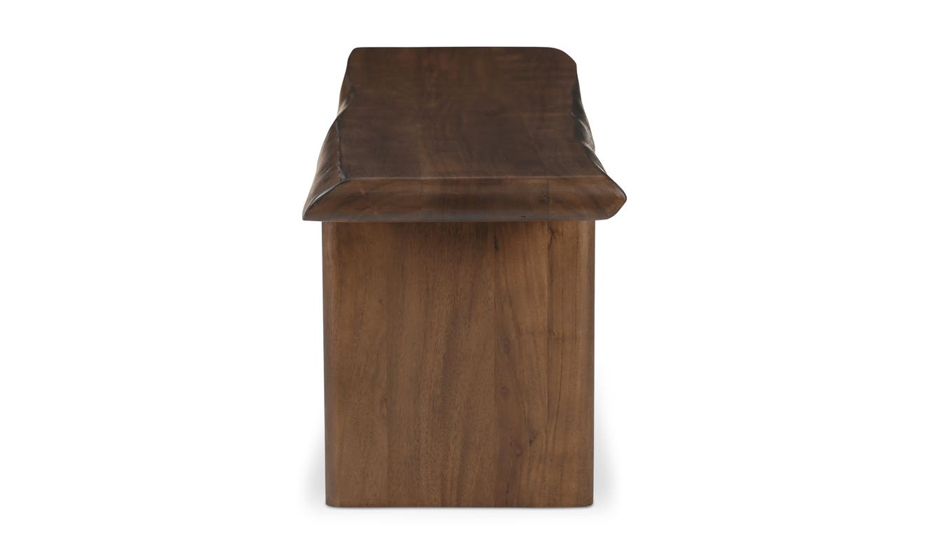 side view of Lila Dining Bench Large Brown luxury Bench