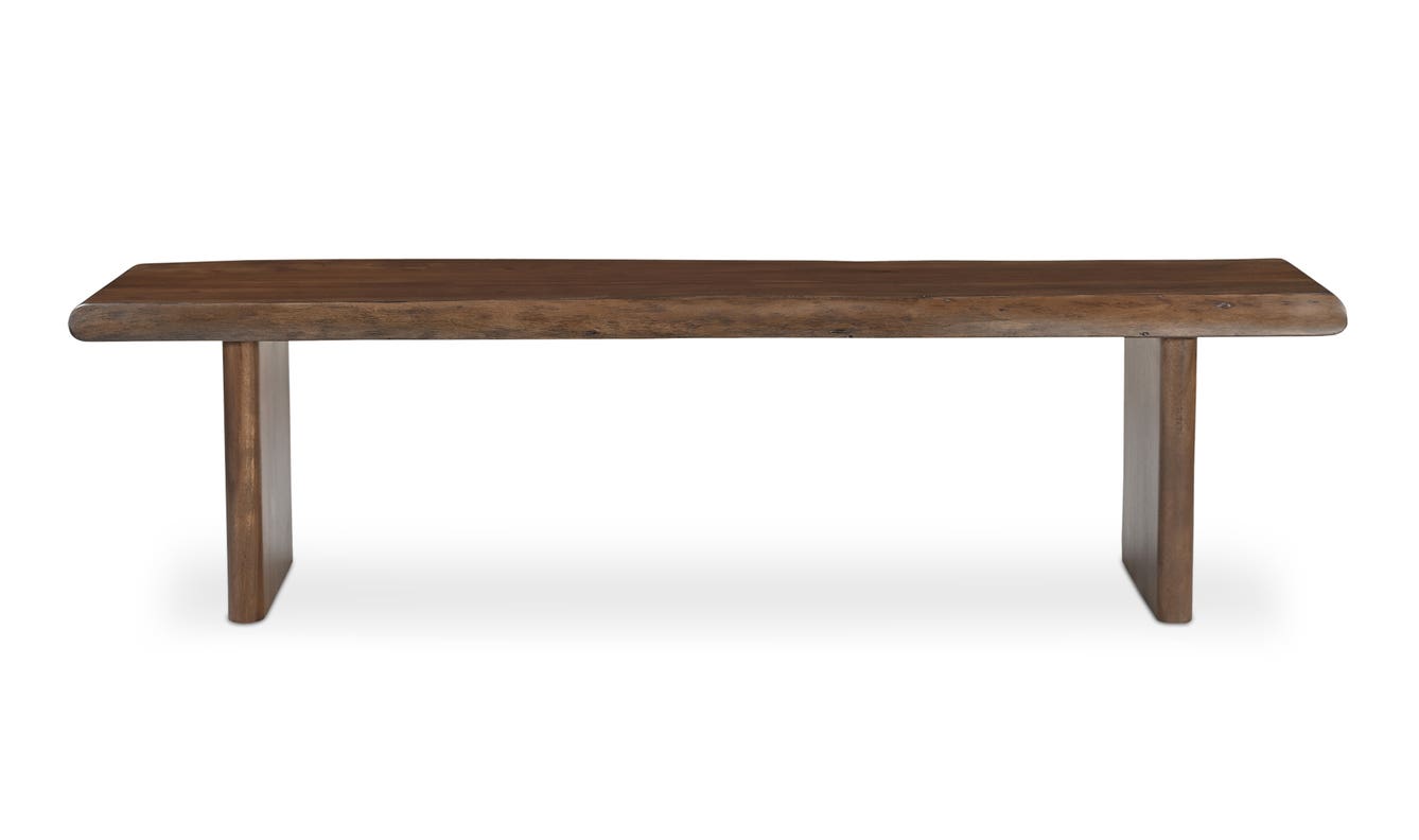 front view of Lila Dining Bench Large Brown luxury Bench