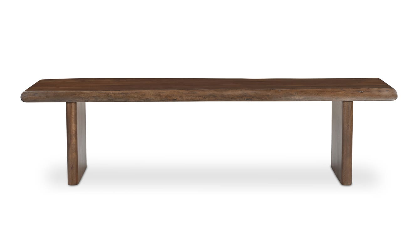 front view of Lila Dining Bench Small Brown luxury Bench