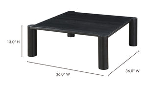 Post Coffee Table Black Oak