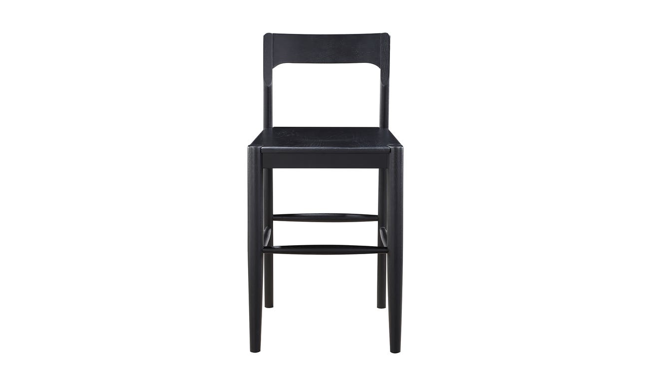 front view of Owing Counter Stool Black luxury Chair