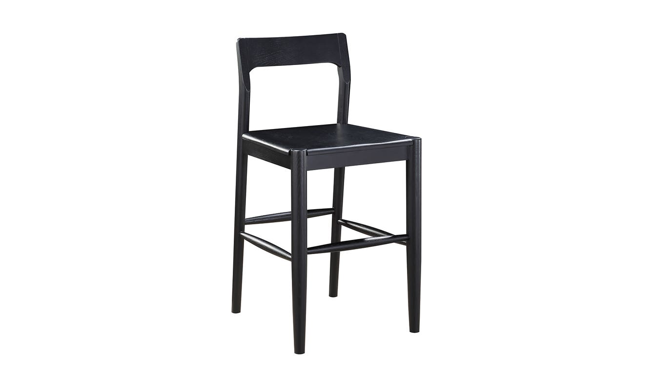 side view of Owing Counter Stool Black luxury Chair