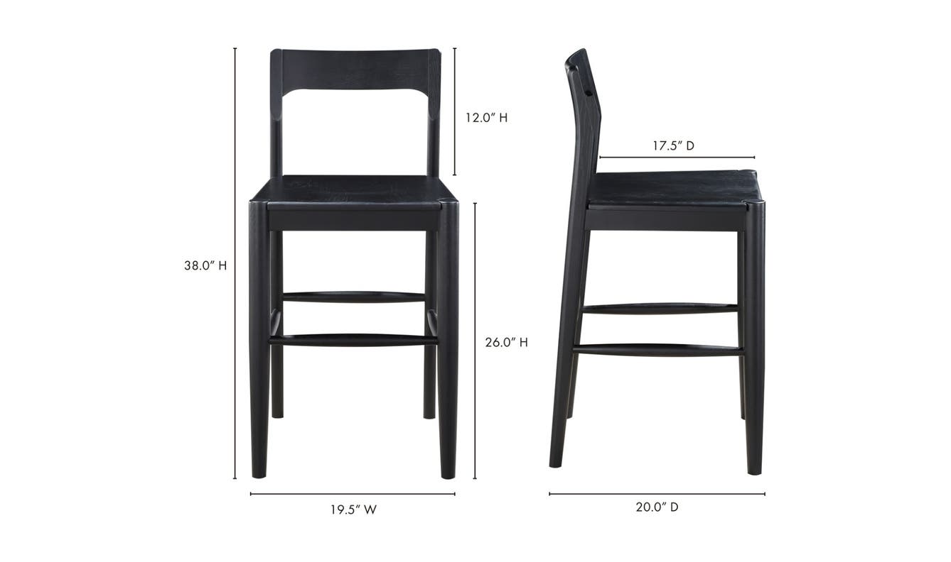 lifestyle view of Owing Counter Stool Black luxury Chair