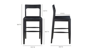 lifestyle view of Owing Counter Stool Black luxury Chair