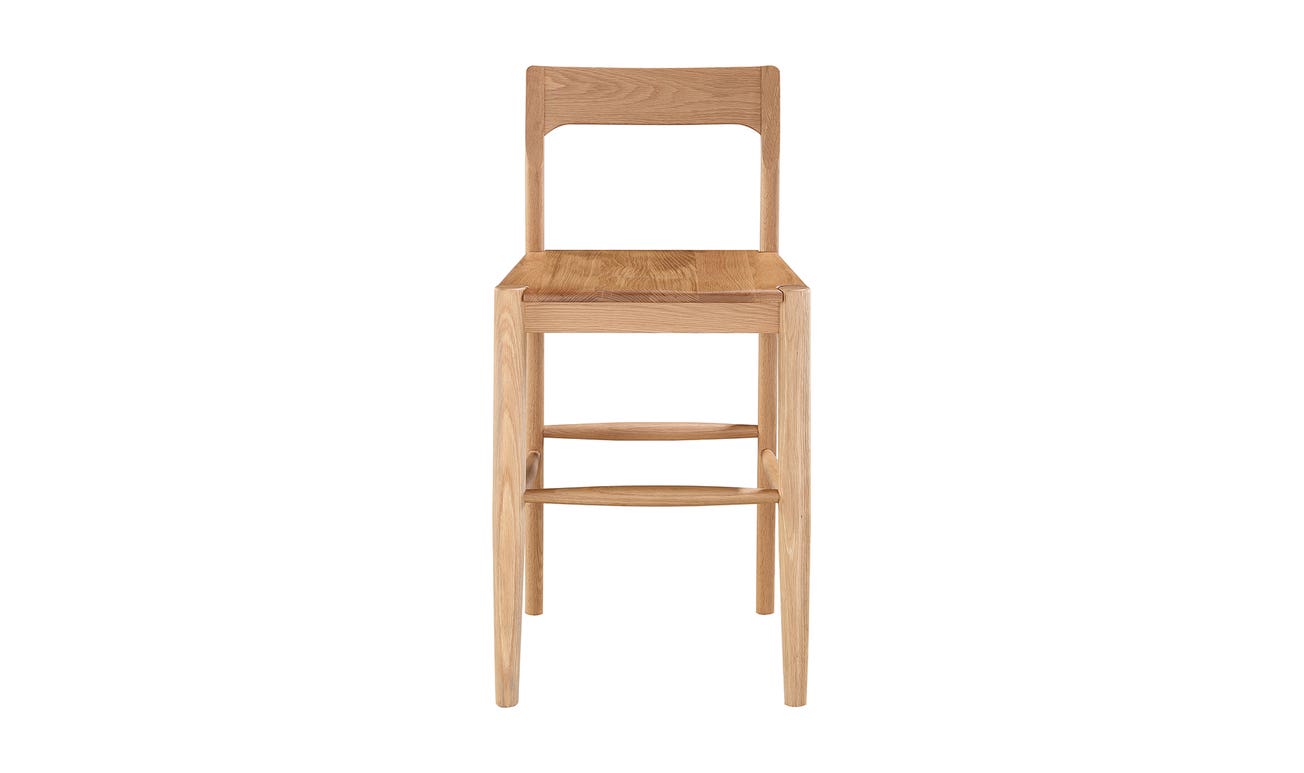 front view of Owing Counter Stool Natural Oak luxury Chair