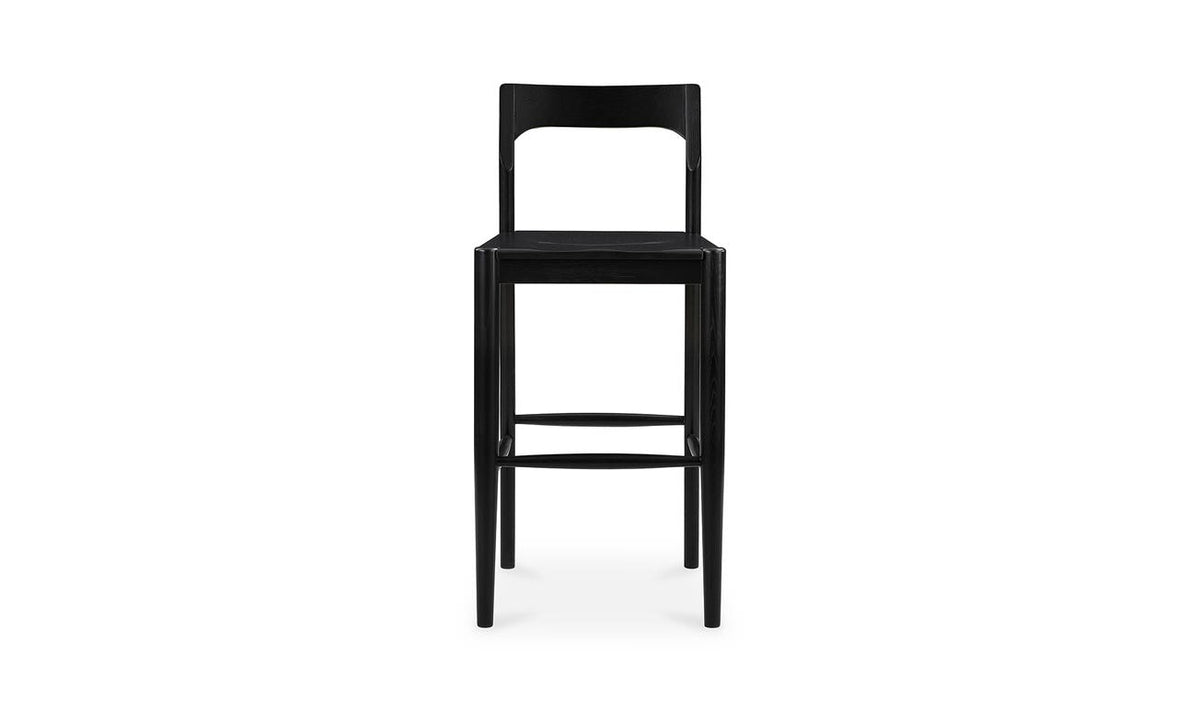 front view of Owing Barstool Black luxury Chair