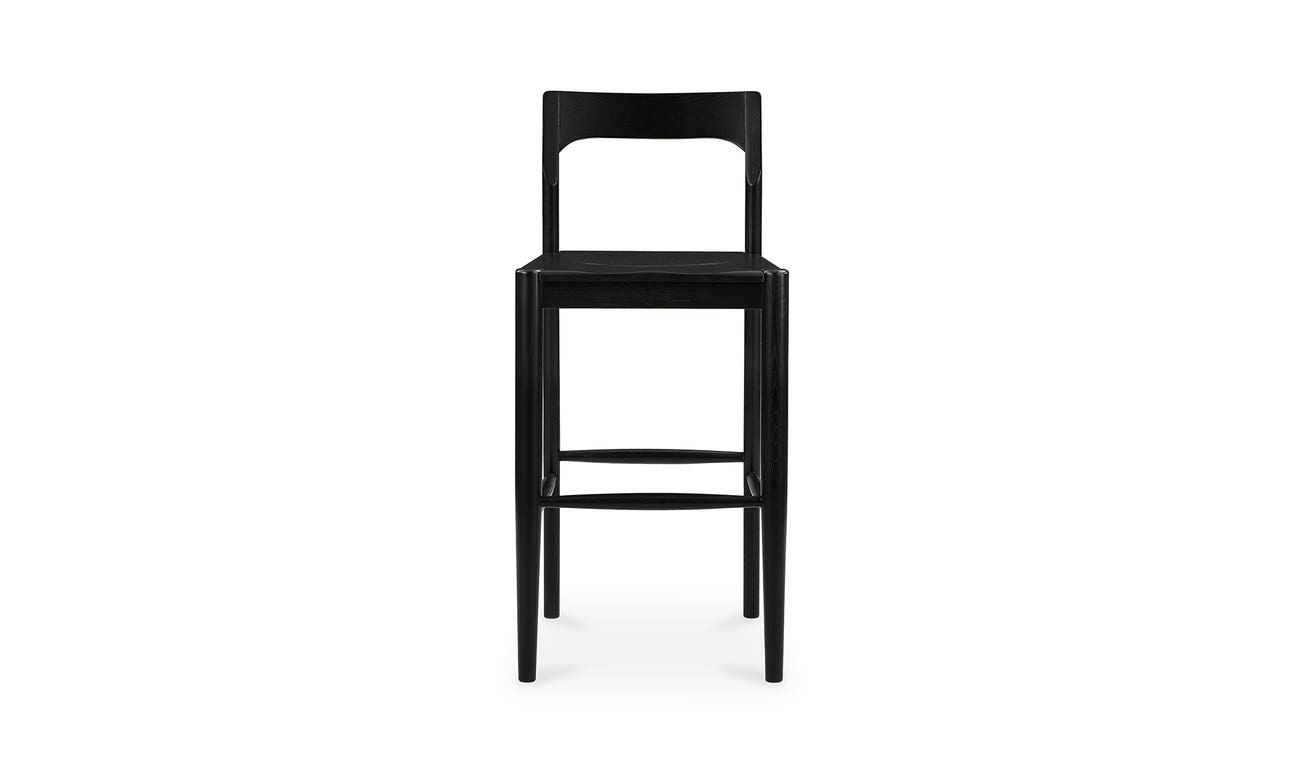 front view of Owing Barstool Black luxury Chair