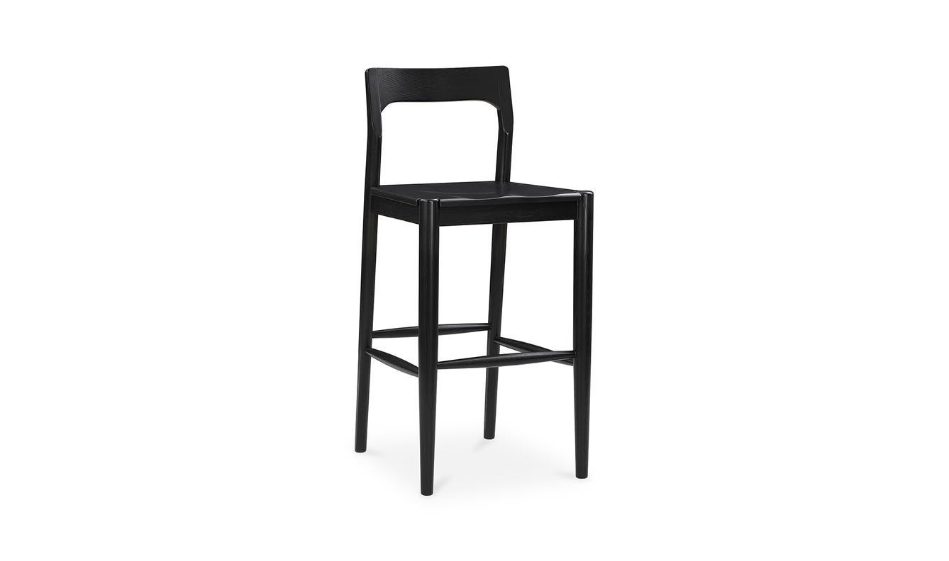 side view of Owing Barstool Black luxury Chair