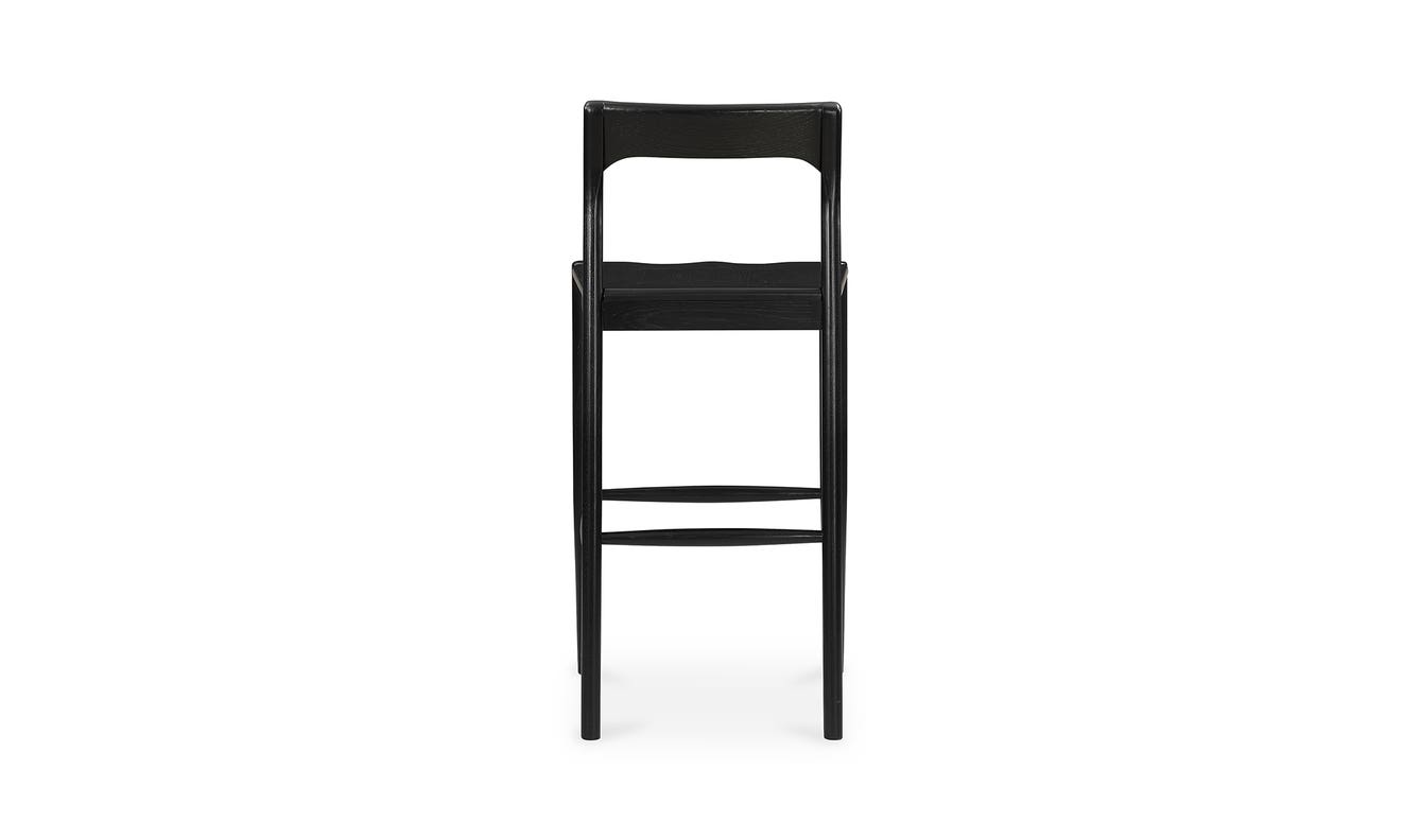 lifestyle view of Owing Barstool Black luxury Chair