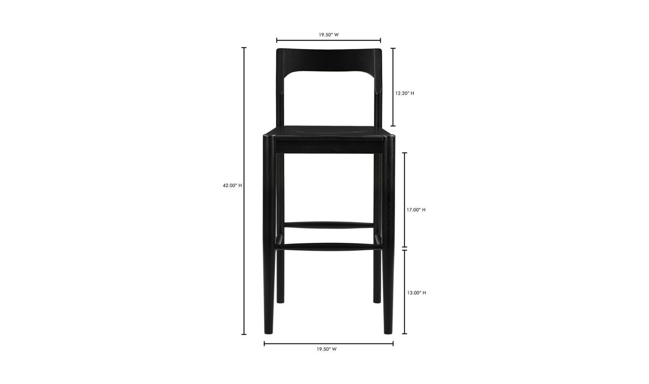 lifestyle view of Owing Barstool Black luxury Chair