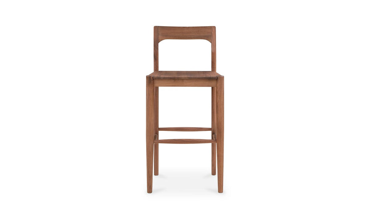 front view of Owing Barstool Walnut luxury Chair