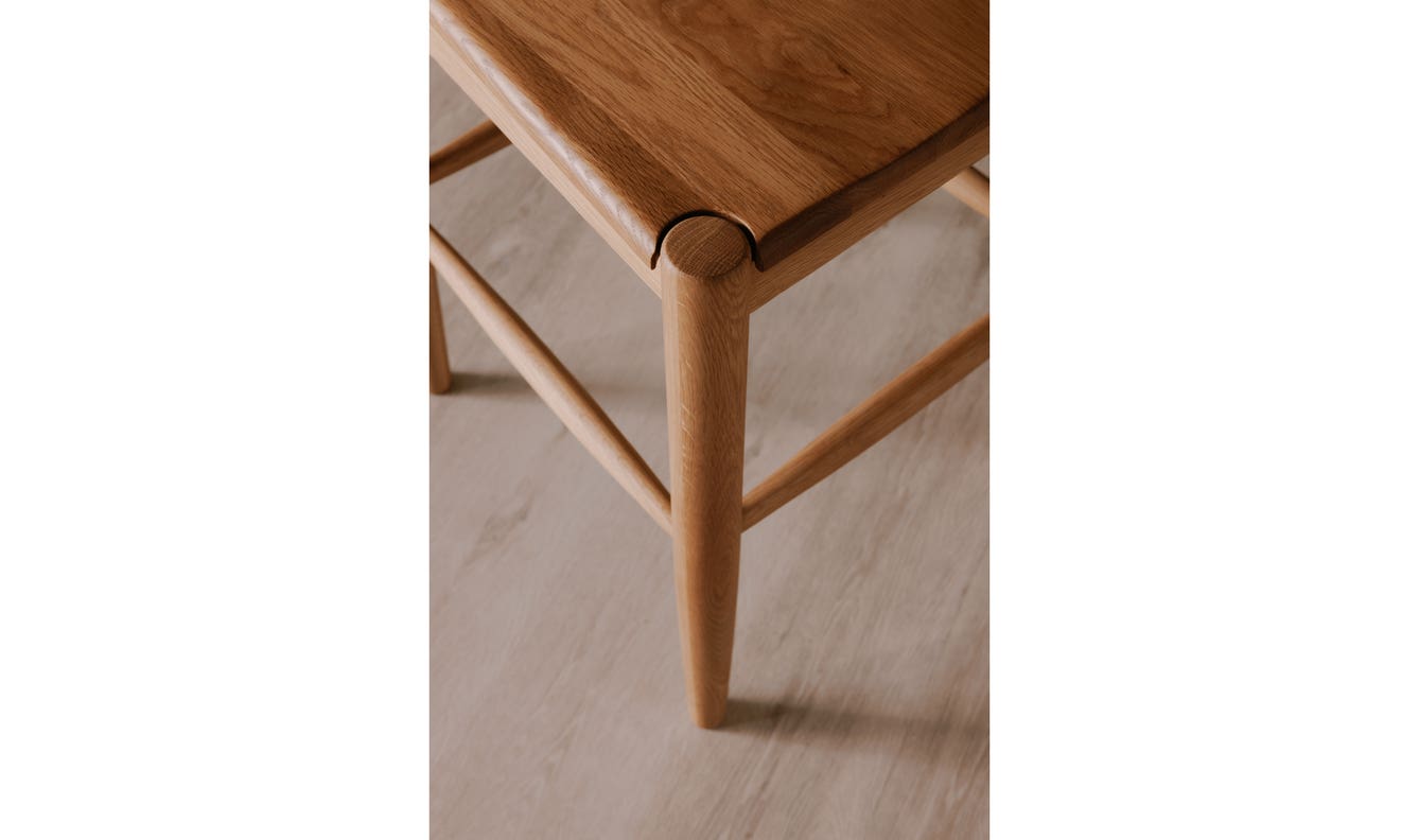 detail view of Owing Barstool Natural Oak luxury Chair