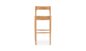 lifestyle view of Owing Barstool Natural Oak luxury Chair
