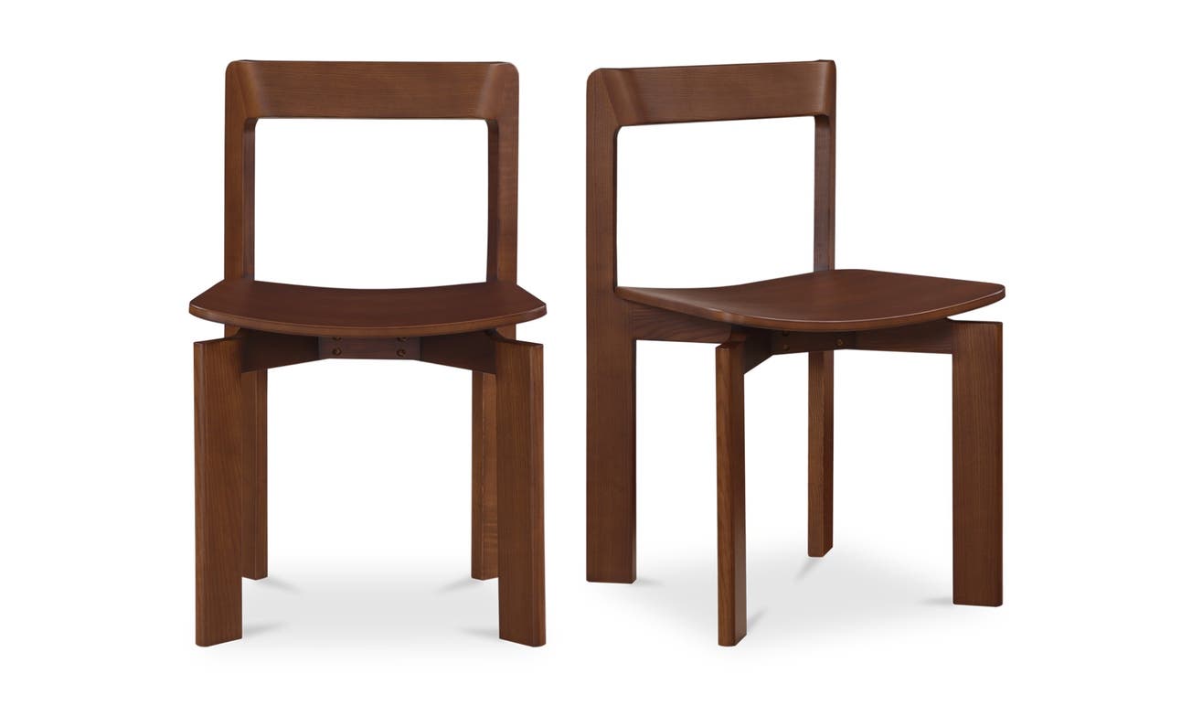 Daifuku Dining Chair Set Of Two Walnut Stained Ash