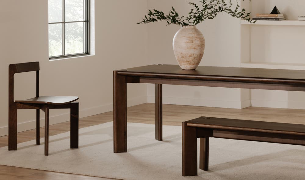 front view of Daifuku Small Dining Table Brown luxury Kitchen & Dining Room Table