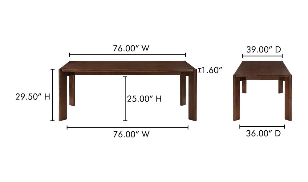 lifestyle view of Daifuku Small Dining Table Brown luxury Kitchen & Dining Room Table