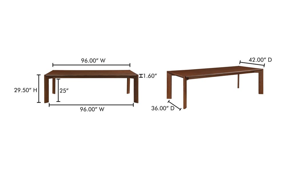 lifestyle view of Daifuku Dining Table Large Walnut Stained Ash luxury Kitchen & Dining Room Table