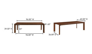 lifestyle view of Daifuku Dining Table Large Walnut Stained Ash luxury Kitchen & Dining Room Table
