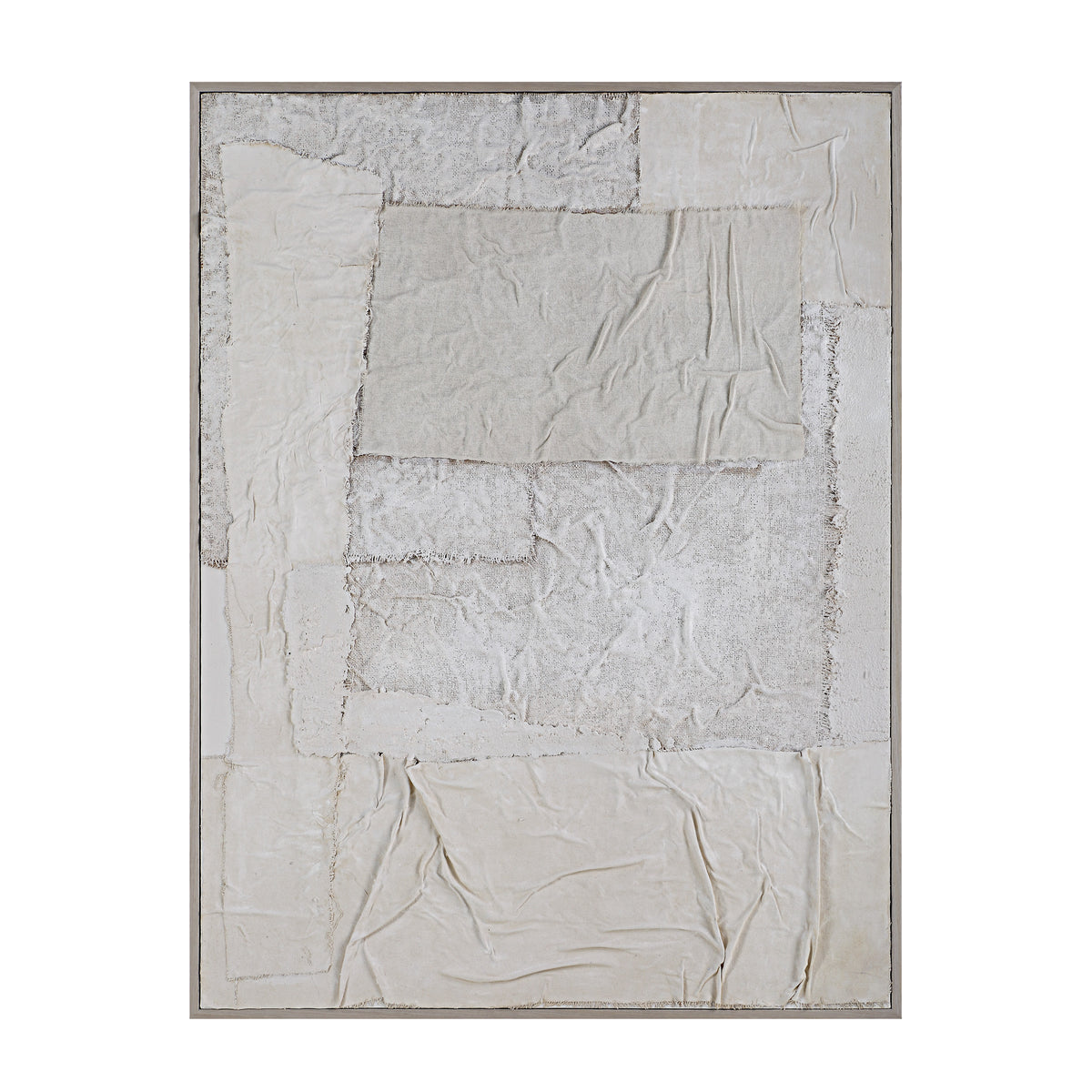 Bianchi Wall Art featuring textured layers in neutral tones, framed in light wood.