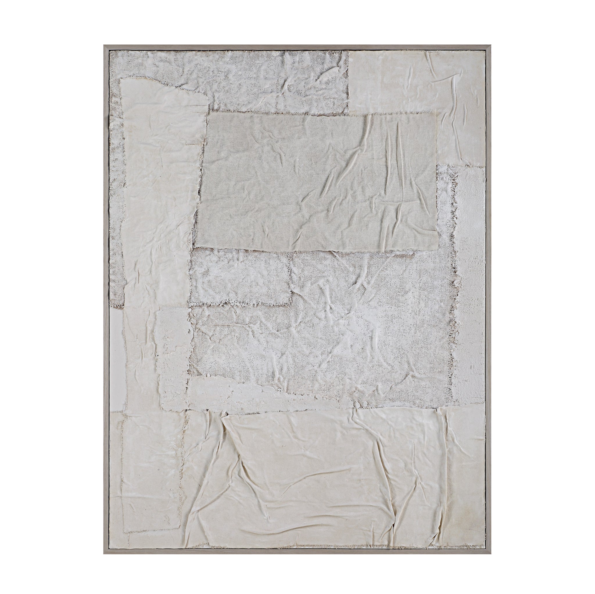 Bianchi Wall Art featuring textured layers in neutral tones, framed in light wood.